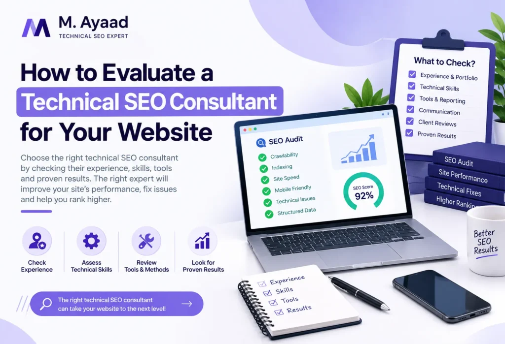 Technical SEO consultant evaluating website performance