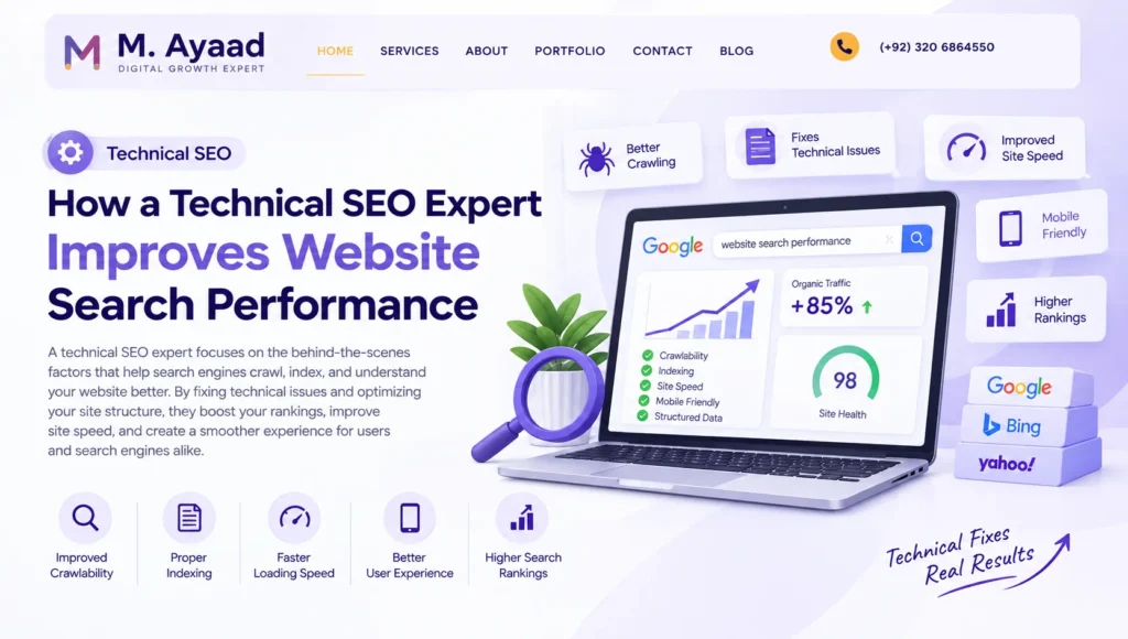 Technical SEO expert improving website search performance