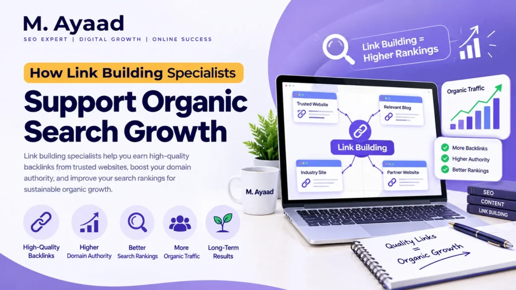 Link building specialists supporting organic search growth