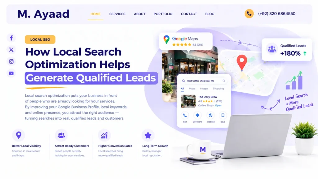Local search optimization for qualified lead generation
