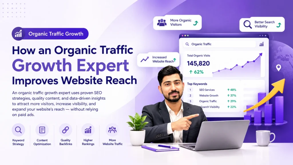 Organic traffic growth expert improving website visibility, search rankings, and long-term organic traffic.